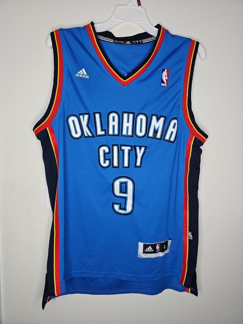 Adidas OKC Oklahoma City Thunder Blue Serge Ibaka #9 Jersey Men's Size Small
